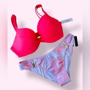 Victoria’s Secret Swim Top Twist Push Up 36D & Swimwear Bottom Medium